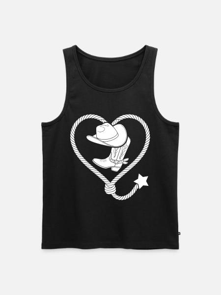 Heart Lasso Line Dance Stetson - Men's Premium Organic Tank Top - black