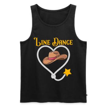 Line Dance Herz und Cowboyhut - Männer Premium Bio Tank Top - Schwarz - Vorne - AI Model Male 178 light (178cm)