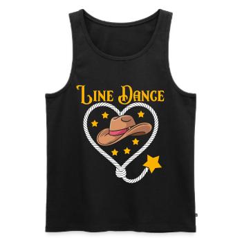 Line Dance Herz Hut - Männer Premium Bio Tank Top - Schwarz - Vorne - AI Model Male 178 light (178cm)
