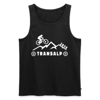 Transalp 2026 mit Fahrrad - Männer Premium Bio Tank Top - Schwarz - Vorne - AI Model Male 178 light (178cm)