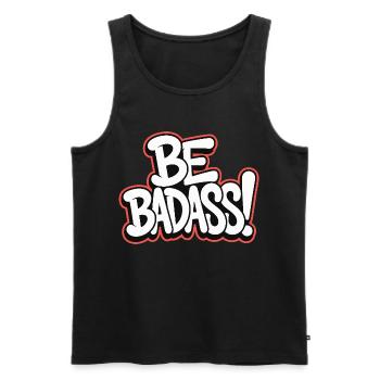 Sei badass - Männer Premium Bio Tank Top - Schwarz - Vorne - AI Model Male 178 light (178cm)