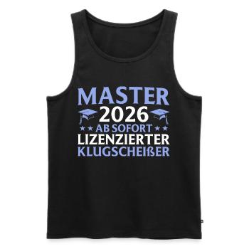 Studies Completed 2026 Master's Degree Gift - Men's Premium Organic Tank Top - black - Front - AI Model Male 178 light (178cm)