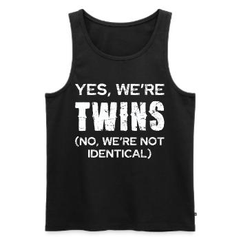 Twin joke: Not identical - Men's Premium Organic Tank Top - black - Front - Michal (187cm)