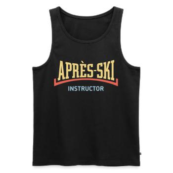 Après-Ski – Instructor (Konkav / Apres Ski / 3C) - Männer Premium Bio Tank Top - Schwarz - Vorne - AI Model Male 178 light (178cm)