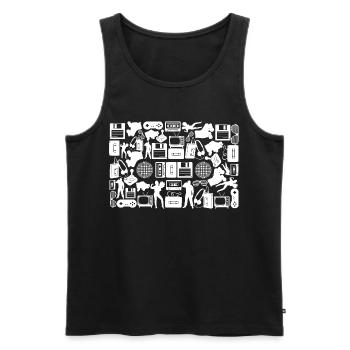 Cassette Silhouette - Men's Premium Organic Tank Top - black - Front - AI Model Male 178 light (178cm)