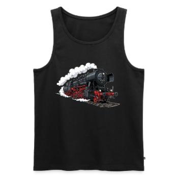 Dampf-Lokomotive 52 8154 - Männer Premium Bio Tank Top - Schwarz - Vorne - AI Model Male 178 light (178cm)
