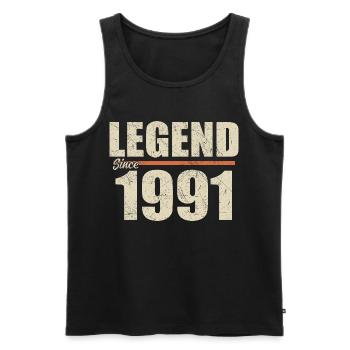 Anniversaire 1991 | Légende depuis 1991 - Débardeur bio Premium Homme - noir - Devant - Michal (187cm)