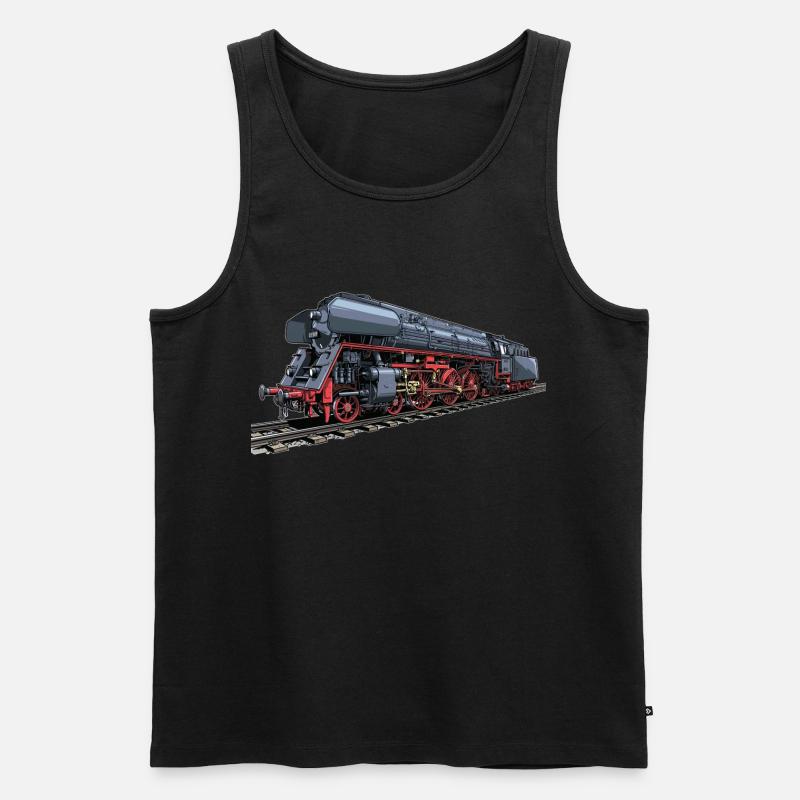 Dampflok im Retro-Look 01 519 - Männer Premium Bio Tank Top - Schwarz