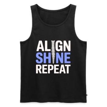 Chiropractor Align Shine Repeat Professional DC  - Men's Premium Organic Tank Top - black - Front - AI Model Male 178 light (178cm)