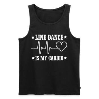 Motif cardio en ligne - Débardeur bio Premium Homme - noir - Devant - Michal (187cm)