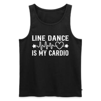 Line Dance Cardio Heartbeat Motif - Men's Premium Organic Tank Top - black - Front - AI Model Male 178 light (178cm)