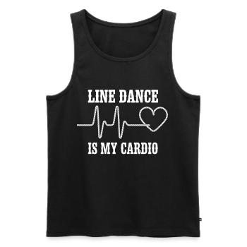 Line Dance Cardio Herz - Männer Premium Bio Tank Top - Schwarz - Vorne - AI Model Male 178 light (178cm)