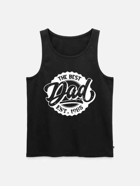 The Best Dad EST 1985 - Men's Premium Organic Tank Top - black