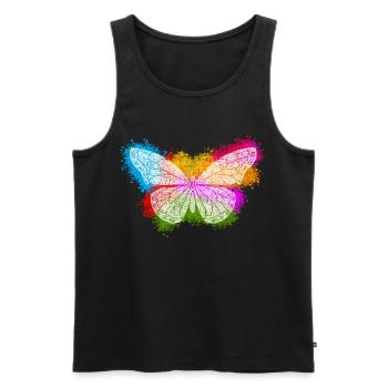 Zentangle Butterfly - Men's Premium Organic Tank Top - black - Front - AI Model Male 178 light (178cm)