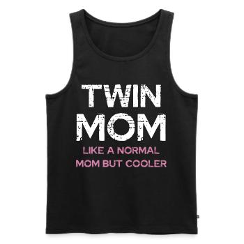 Maman jumelle - maman plus cool que la mère normale - Débardeur bio Premium Homme - noir - Devant - AI Model Male 178 light (178cm)