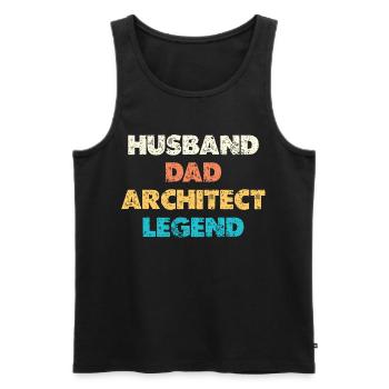 Husband Dad Architect Legend - Männer Premium Bio Tank Top - Schwarz - Vorne - AI Model Male 178 light (178cm)