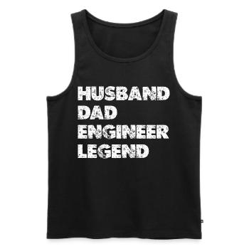 Husband Dad Engineer Legend - Männer Premium Bio Tank Top - Schwarz - Vorne - AI Model Male 178 light (178cm)