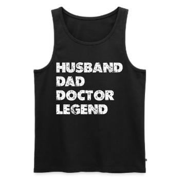 Héros Combo Mari Père Docteur - Débardeur bio Premium Homme - noir - Devant - Michal (187cm)