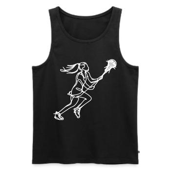 Crosse féminine - Débardeur bio Premium Homme - noir - Devant - AI Model Male 178 light (178cm)