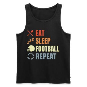 Eat Sleep Football Repeat - Men's Premium Organic Tank Top - black - Front - AI Model Male 178 light (178cm)