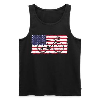 Cycling USA - Men's Premium Organic Tank Top - black - Front - Michal (187cm)