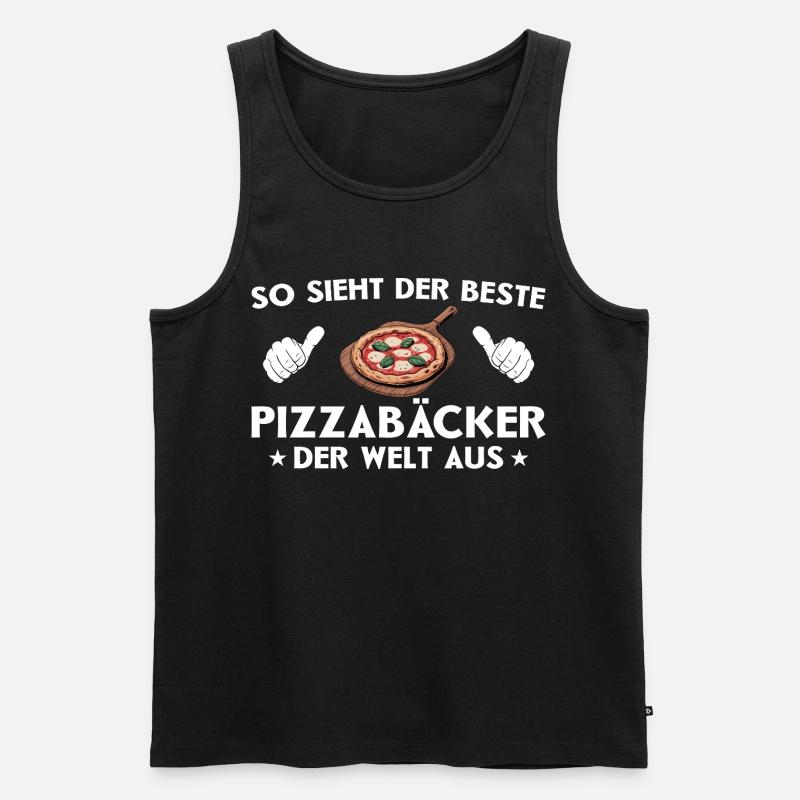 Pizza Bester Pizzabäcker Geschenkidee - Männer Premium Bio Tank Top - Schwarz