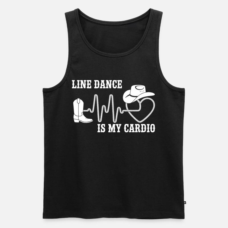 Line Dance Is My Cardio - Männer Premium Bio Tank Top - Schwarz