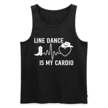 Line dancing is my cardio - Men's Premium Organic Tank Top - black - Front - AI Model Male 178 light (178cm)