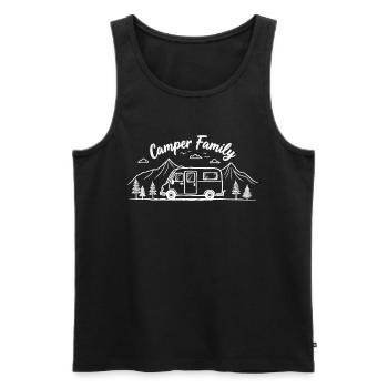 Camper Family Campingbus Berge Abenteuer - Männer Premium Bio Tank Top - Schwarz - Vorne - Michal (187cm)