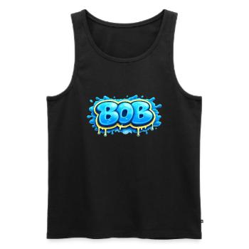 BOB GRAFFITI NAME FOR PERFECT GIFT PRINTABLE - Men's Premium Organic Tank Top - black - Front - AI Model Male 178 light (178cm)
