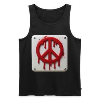 PEACE EMERGENCY #2 - peace & love - Débardeur bio Premium Homme - noir - Devant - AI Model Male 178 light (178cm)
