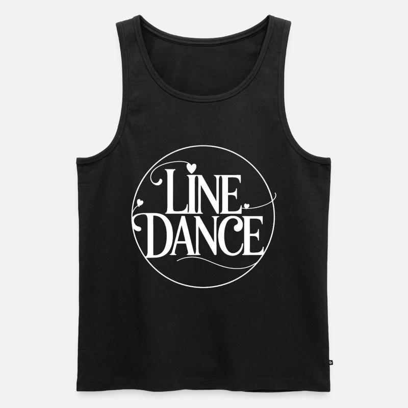 Line Dance Kreis Logo - Männer Premium Bio Tank Top - Schwarz