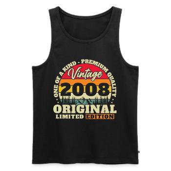 2008 Vintage Retro Birthday Gift - Men's Premium Organic Tank Top - black - Front - Michal (187cm)
