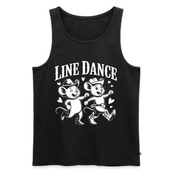 Line Dance Mäuse Retro - Männer Premium Bio Tank Top - Schwarz - Vorne - AI Model Male 178 light (178cm)