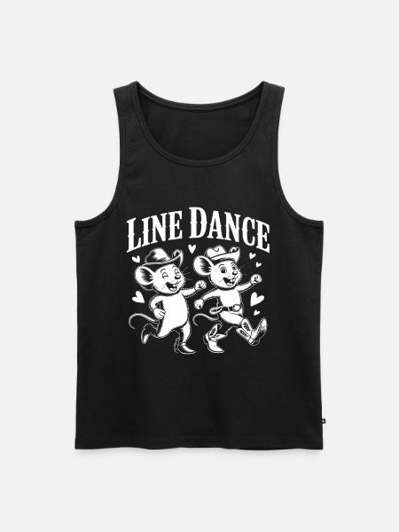 Line Dance Mäuse Retro - Männer Premium Bio Tank Top - Schwarz