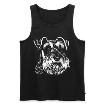 Schnauzer Linienstil Porträt - Männer Premium Bio Tank Top - Schwarz - Vorne - AI Model Male 178 light (178cm)