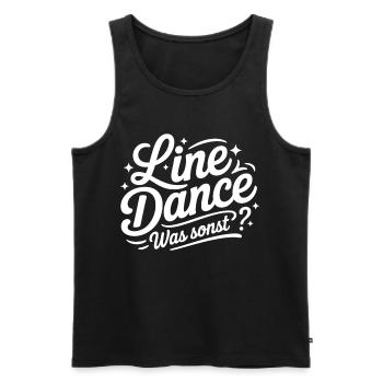 Line Dance Saying Lettering - Men's Premium Organic Tank Top - black - Front - AI Model Male 178 light (178cm)