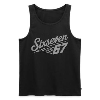 Six Seven Checkered Flag - Men's Premium Organic Tank Top - black - Front - AI Model Male 178 light (178cm)