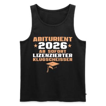 High School Graduate 2026 Graduation Abitur Gift - Men's Premium Organic Tank Top - black - Front - Michal (187cm)