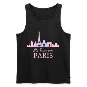 Pastel Paris Skyline - Débardeur bio Premium Homme - noir - Devant - AI Model Male 178 light (178cm)
