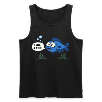 Blauer Fisch Kostüm Meerestier Karneval Fasching - Männer Premium Bio Tank Top - Schwarz - Vorne - Michal (187cm)
