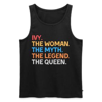 Ivy, die Frau, der Mythos, die Legende, die Königin, - Männer Premium Bio Tank Top - Schwarz - Vorne - Michal (187cm)