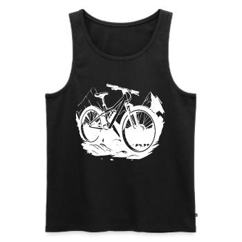 Mountain Bike Graphics - Men's Premium Organic Tank Top - black - Front - AI Model Male 178 light (178cm)