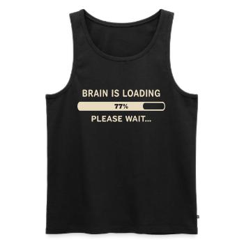 Gehirn wird geladen – Bitte warten - Männer Premium Bio Tank Top - Schwarz - Vorne - Michal (187cm)