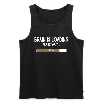 Charger le cerveau – Humour de barre de chargement - Débardeur bio Premium Homme - noir - Devant - AI Model Male 178 light (178cm)