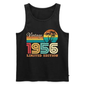 1956 Vintage 1956 Retro Birthday Gift - Men's Premium Organic Tank Top - black - Front - AI Model Male 178 light (178cm)