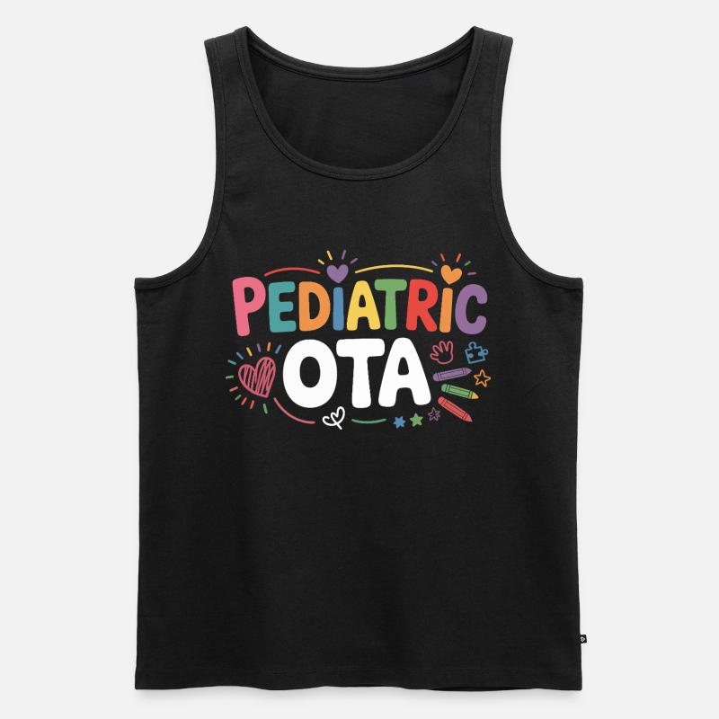 Pädiatrische OT Farbenfrohe Botschaft - Männer Premium Bio Tank Top - Schwarz