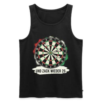 Dart Zack wieder 26 Darts Spruch Lustig Geschenk - Männer Premium Bio Tank Top - Schwarz - Vorne - Michal (187cm)