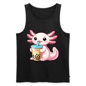 Bubble Tea Dragon Charm - Men's Premium Organic Tank Top - black - Front - AI Model Male 178 light (178cm)