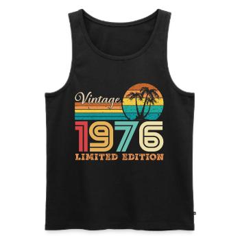 1976 Vintage 1976 Retro-Geburtstagsgeschenk - Männer Premium Bio Tank Top - Schwarz - Vorne - AI Model Male 178 light (178cm)